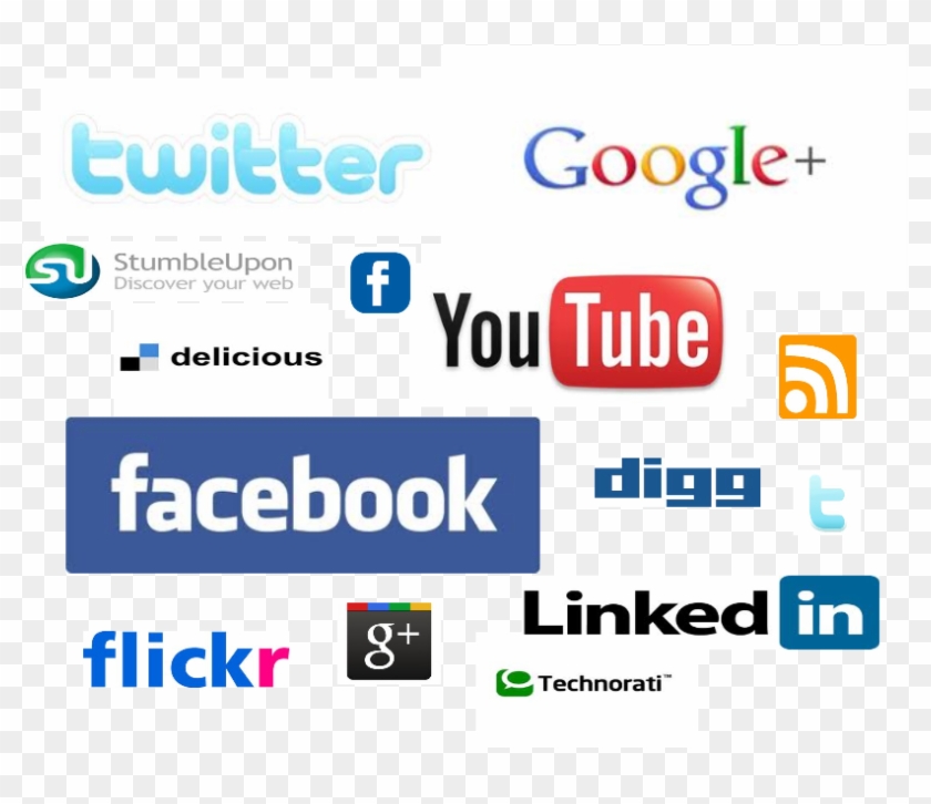 Social Network Icon Collage - Collage Of Social Networking Sites Clipart