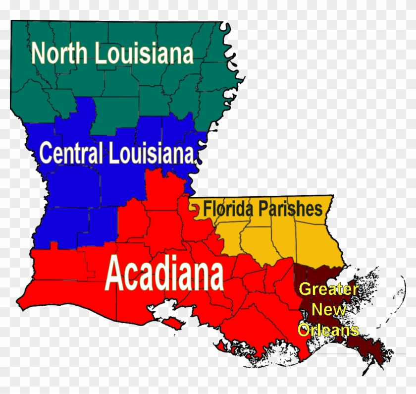 Louisiana Regions Map - Map Of Acadiana Louisiana Clipart #724762