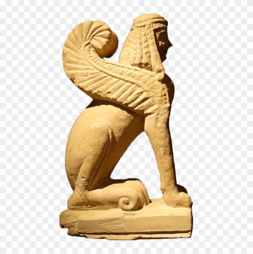 Chiusi Etrusc Sphinx - Carving Clipart