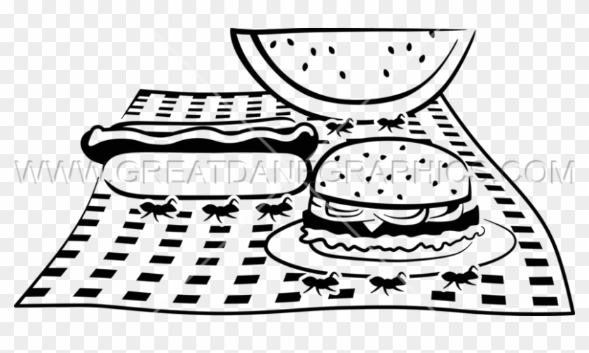 825 X 424 3 - Picnic Clipart Black And White - Png Download #725716