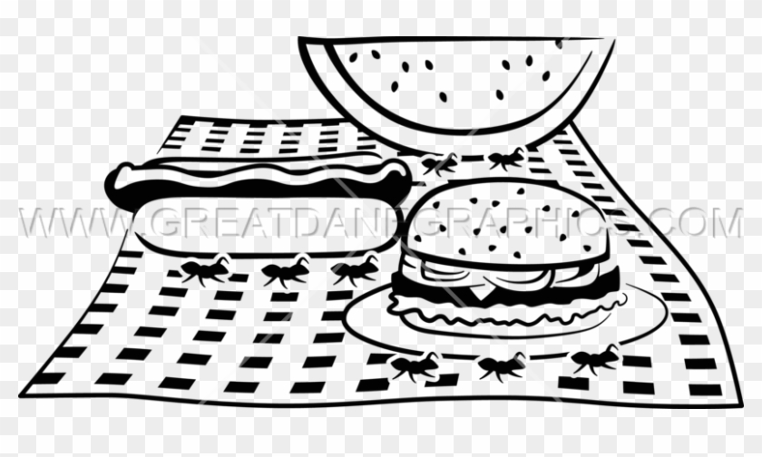 825 X 424 3 - Picnic Clipart Black And White - Png Download
