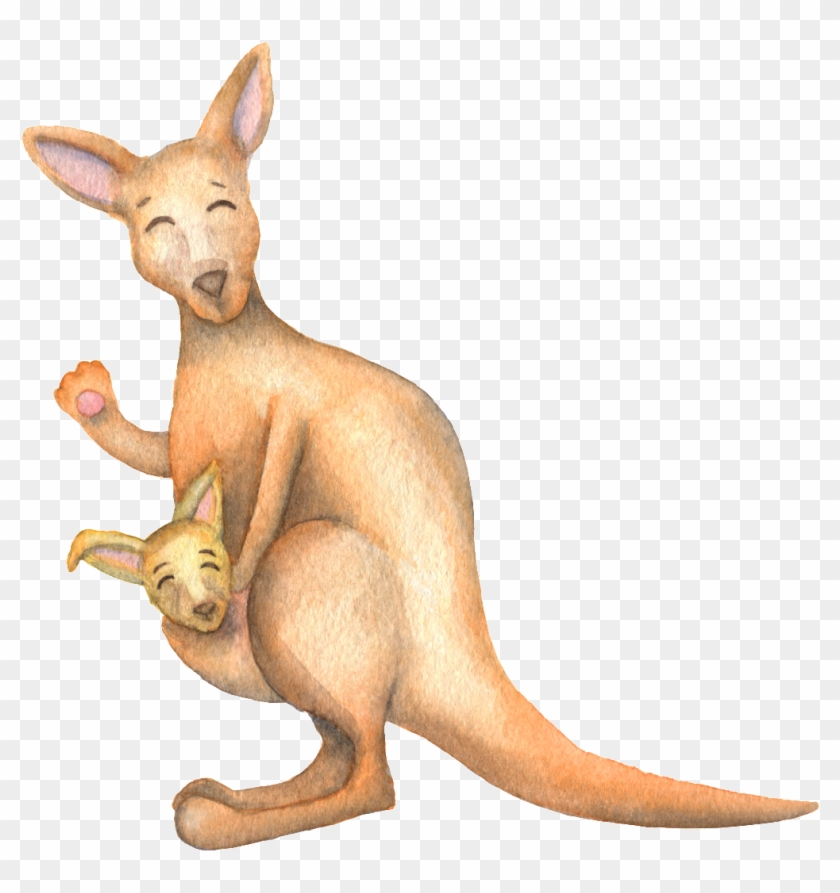 This Graphics Is Hand Drawn Cartoon Smiling Kangaroo Clipart #726134