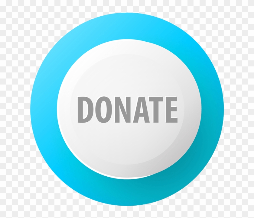 Donate Blue And White Button - Circle Clipart