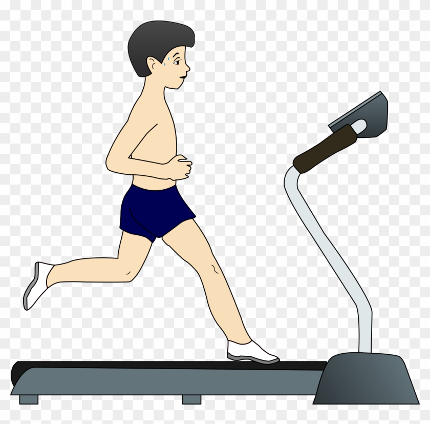 Clip Black And White Stock Running On Treadmill Big - Treadmill Clipart Png Transparent Png #726776