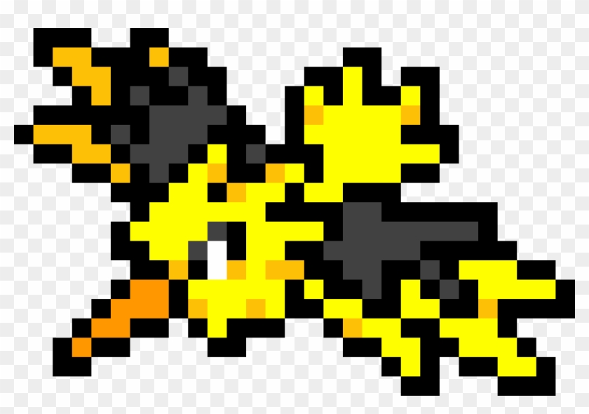 Pokemon Pixel Art Zapdos , Png Download - Zapdos Pixel Art Clipart #727405