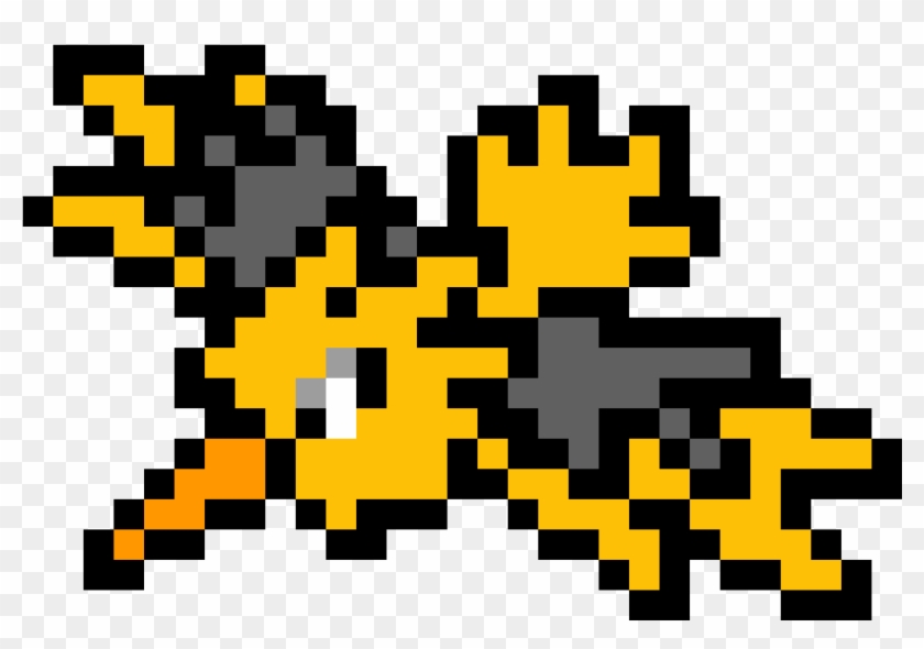 Pokemon Zapdos Pixel Art - Zapdos Pixel Art Clipart #727427