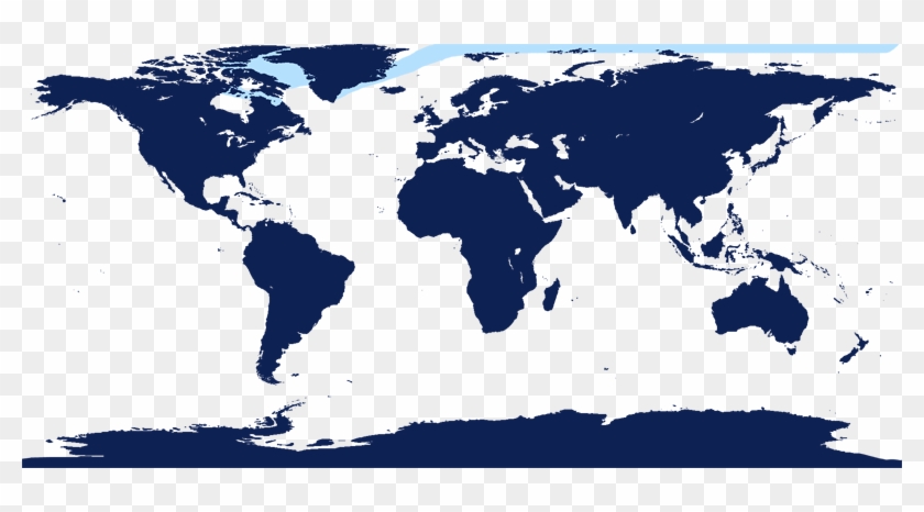 Narwhal Range - High Resolution World Map Black And White Clipart