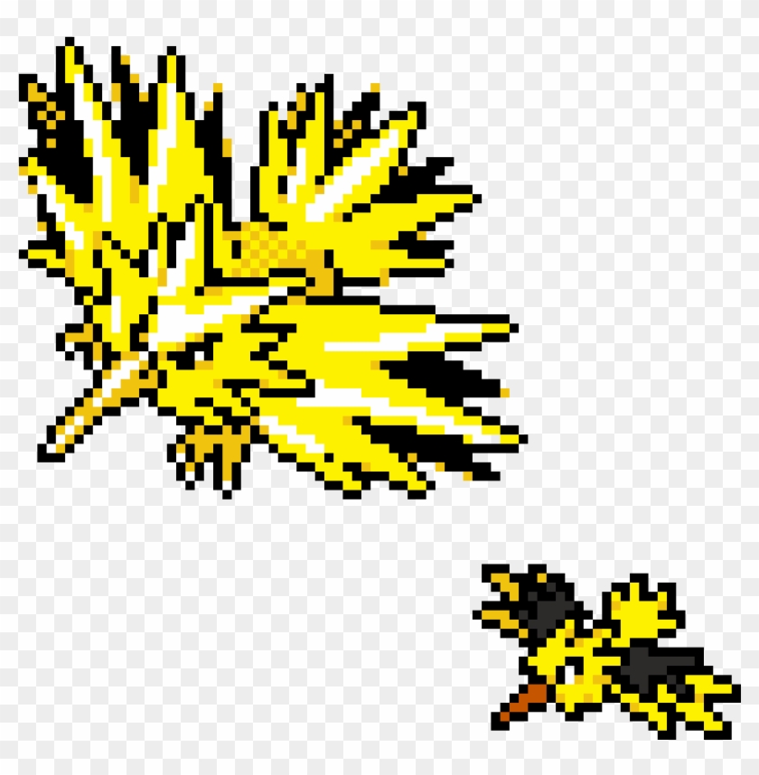 Zapdos - Zapdos Pokemon Pixel Art Clipart