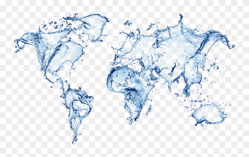 Water Smash - Water Map Of World Clipart