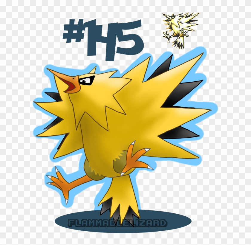Zapdos Is Today's Pokémon I'm Still Bad At Drawing - Moltres Sprite Clipart
