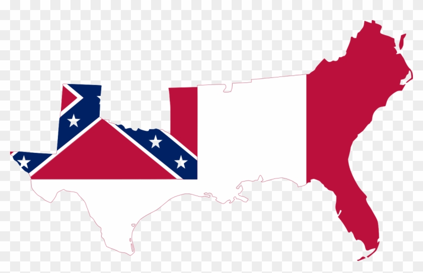Flag-map Of The Confederate States - Confederate States Flag Map Clipart