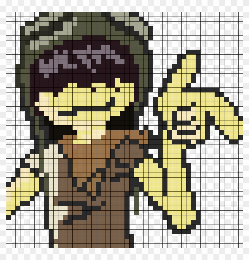 Noodle Gorillaz Perler Bead Pattern / Bead Sprite - Minecraft Gorillaz Pixel Art Clipart