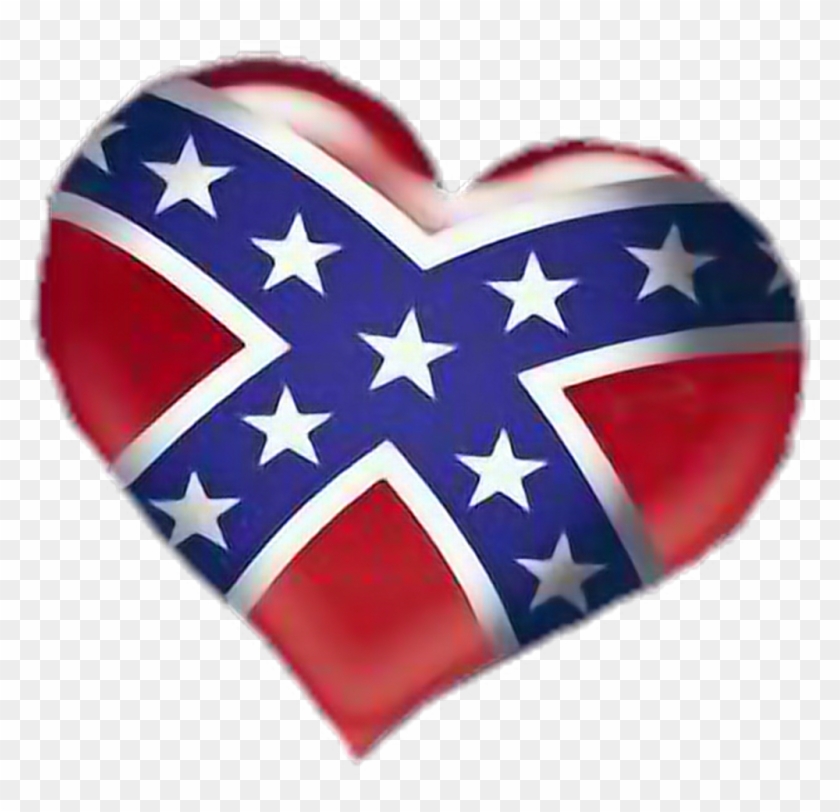 Heart Sticker - Rebel Flag Heart Clipart #728691