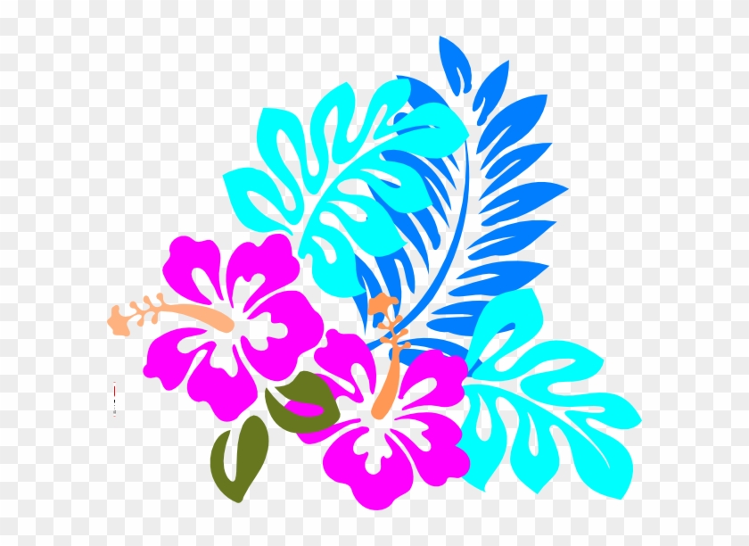 Colorful Flower Clip Art At Clker - Hibiscus Clip Art - Png Download