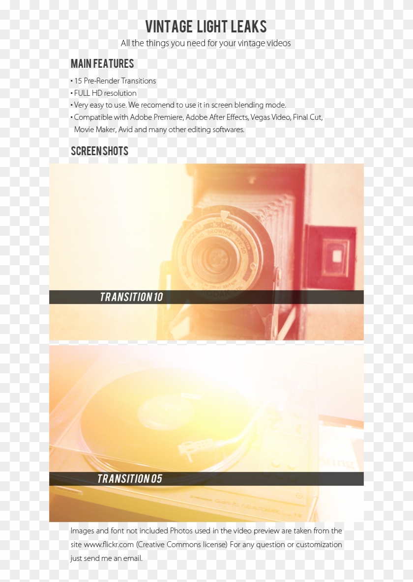 Vintage, Light, Leak, Bokeh, Template, Full Hd, Optical - Circle Clipart