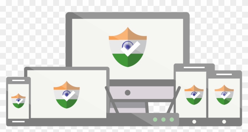 An Array Of Devices Each With An Indian Flag Shield Clipart #731110