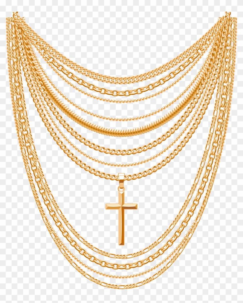 Gold Jewellery Png Picture - Gold Necklace Vector Clipart #732307