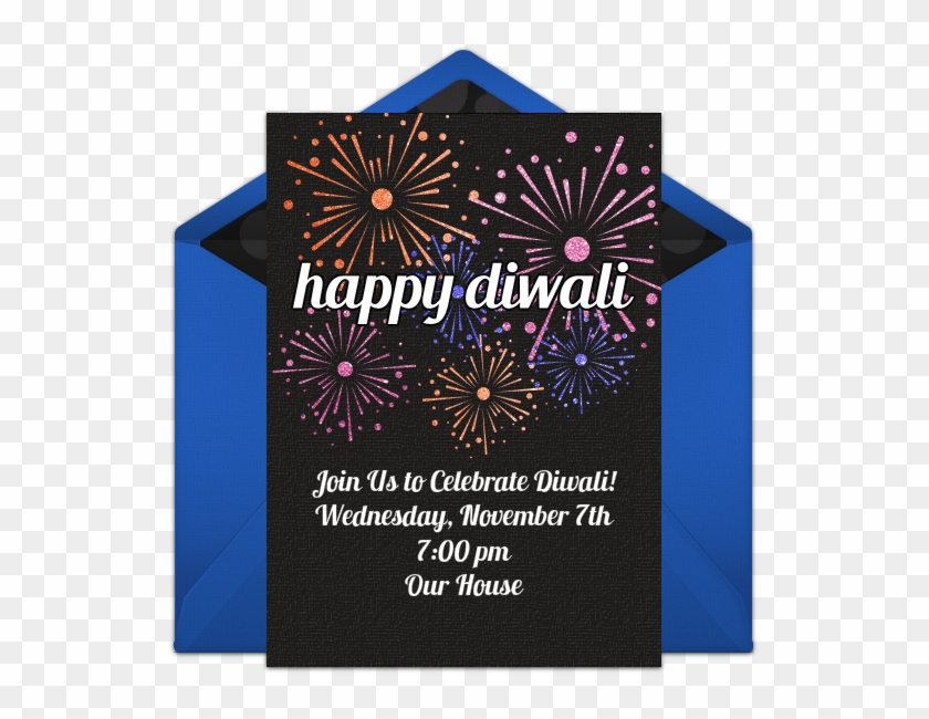 Diwali Fireworks Online Invitation - Fireworks Clipart