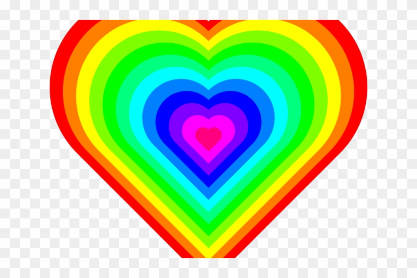 Colours Clipart Heart - Hearts Rainbow - Png Download #733356