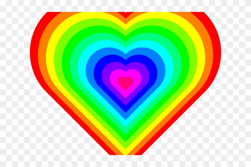 Colours Clipart Heart - Hearts Rainbow - Png Download