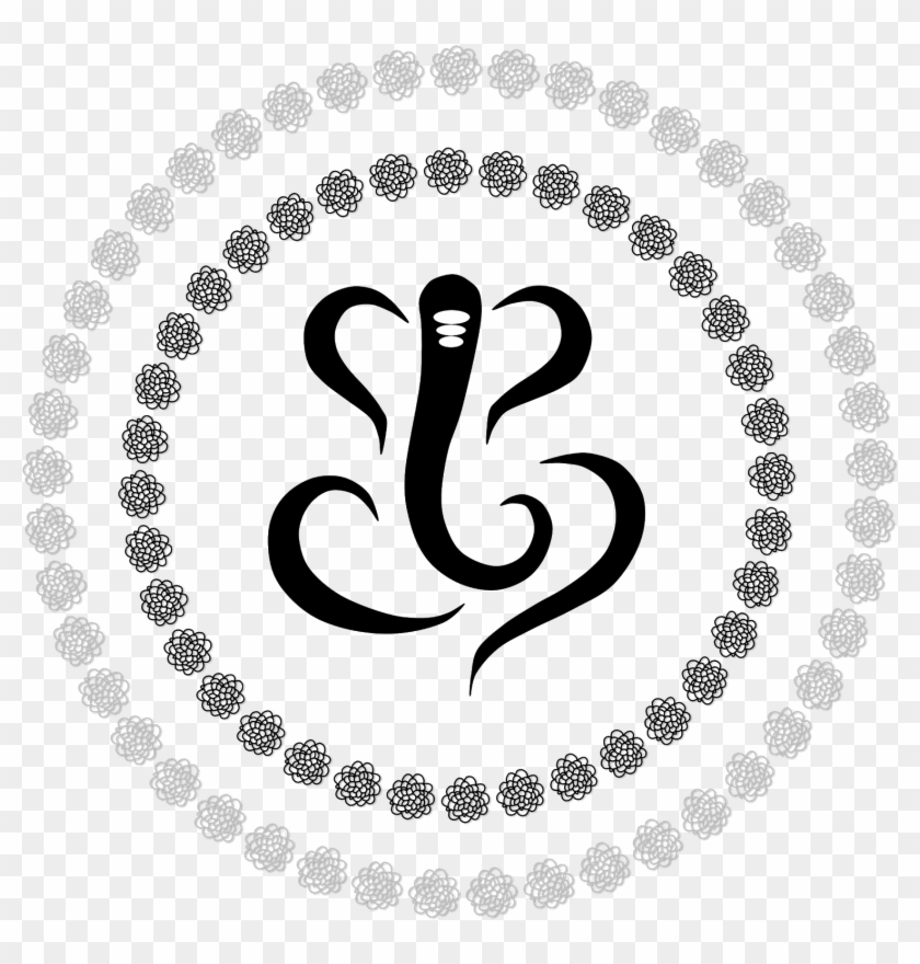 Ganpati Clipart Free - Circle Frame Blue - Png Download