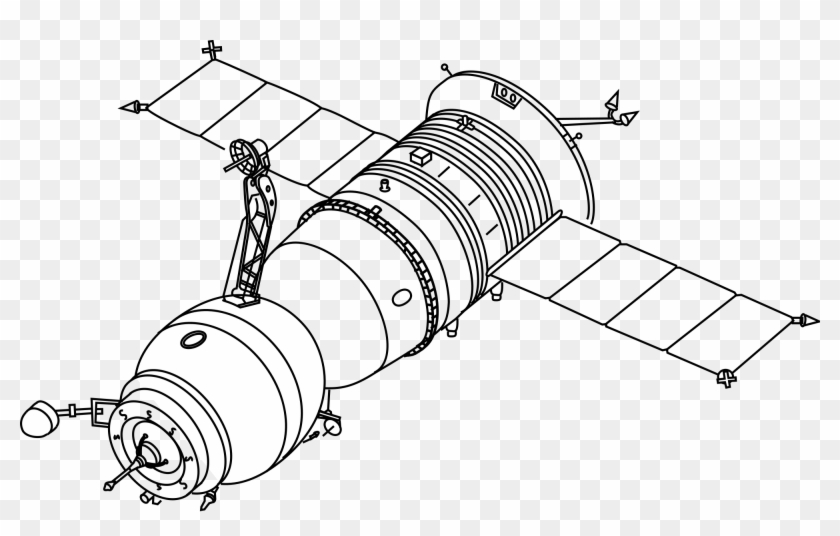 Soyuz Technical Drawing - Satellite Clip Art - Png Download