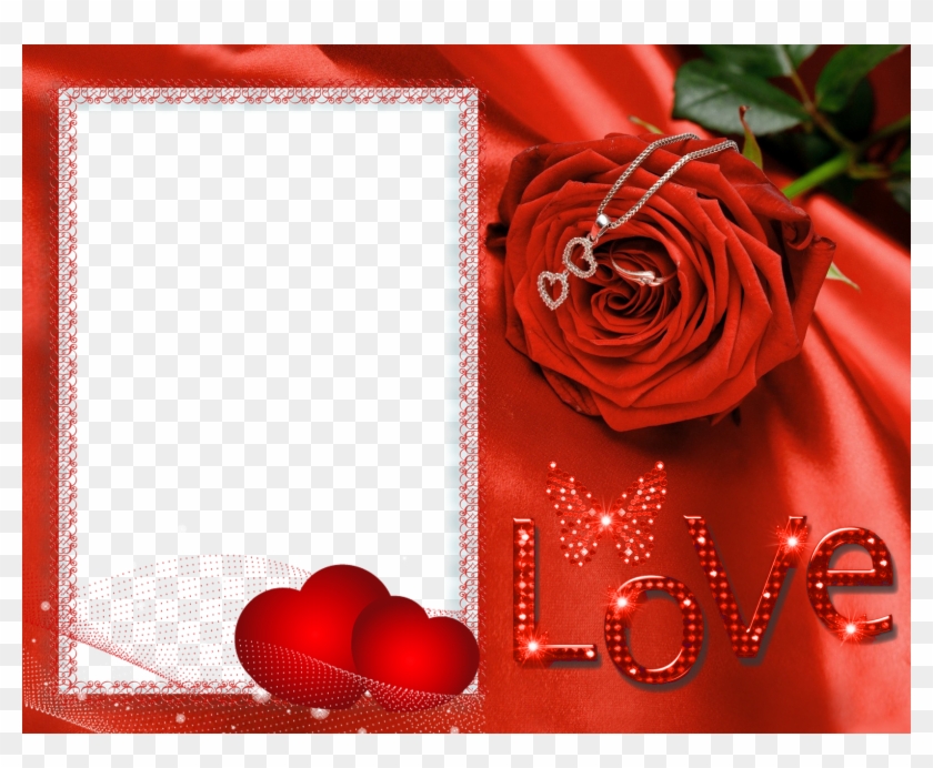 Love Transparent Png Frame With Rose - Love Photo Frames Png Clipart #736445