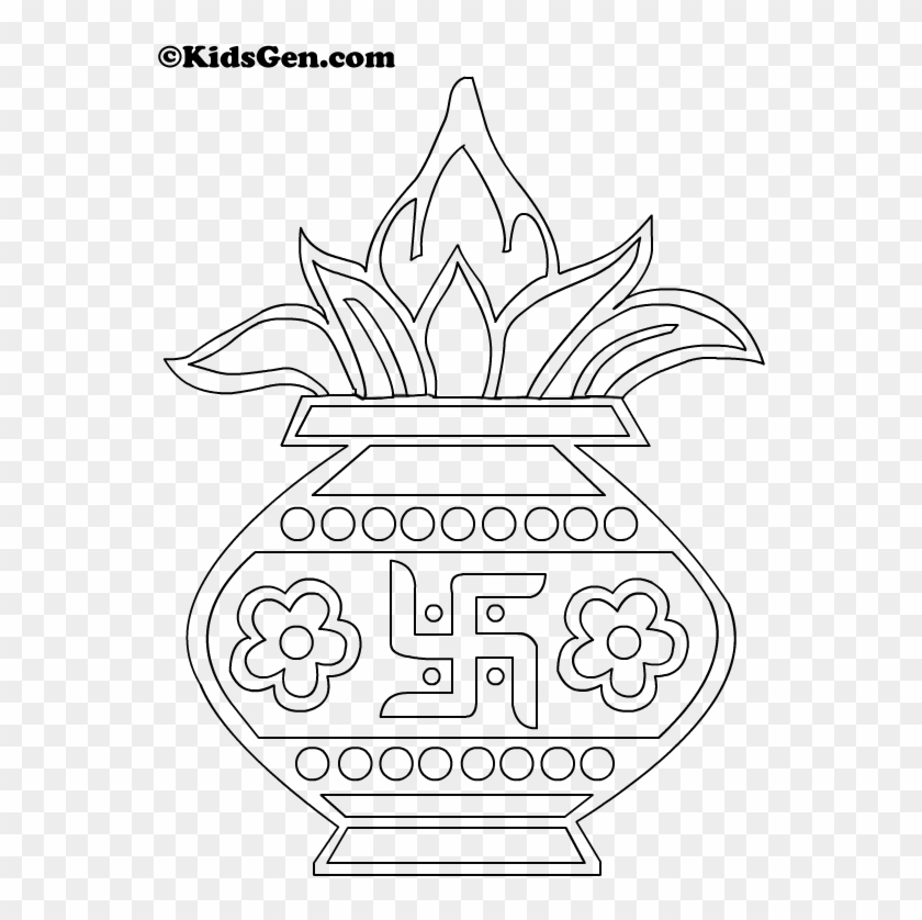 Banner Free Stock Images To Color Printable Cards - Tulsi Kyaro Image Rangoli Clipart #736728