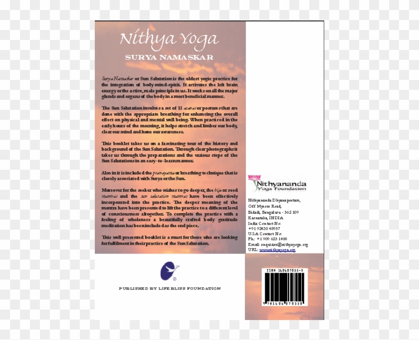 Nithya Yoga Surya Namaskar - Brochure Clipart