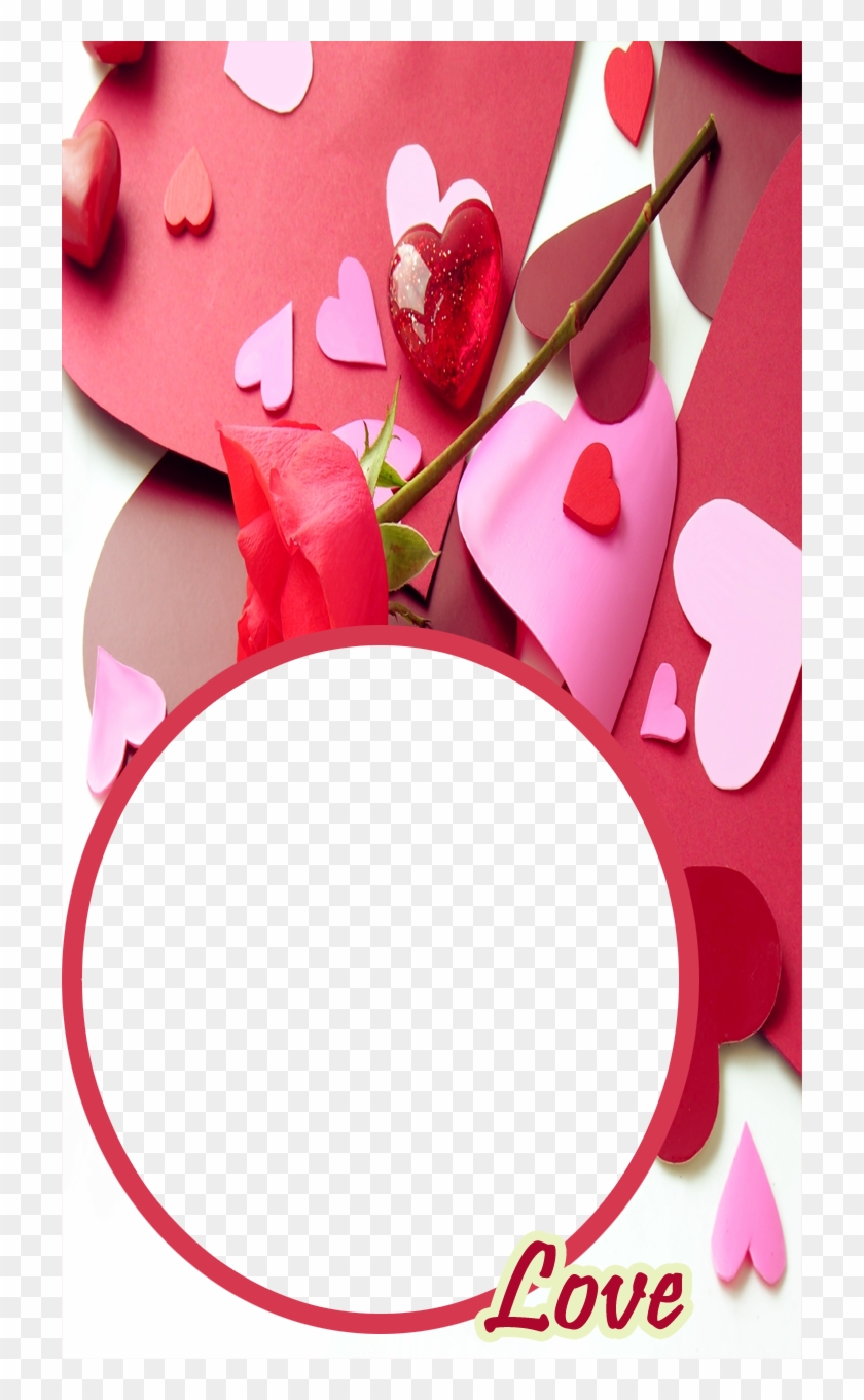 Love Frame With Rose - Beautiful Love Card Clipart