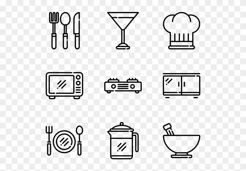 Kitchen - Web Design Line Icon Clipart #737548