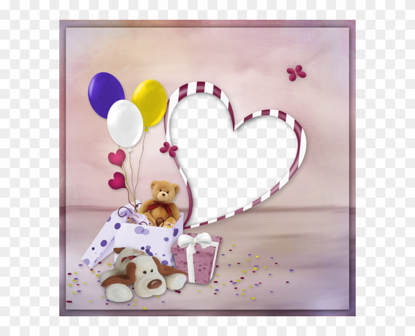 Birthday Transparent Png Frame With Gift And Teddy - Frames For Birthday Gift Clipart #737698