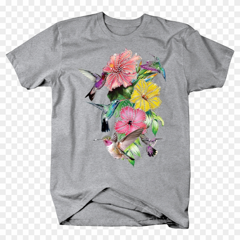 Image Is Loading Hummingbirds In Flowers Shirt Birds - Funny Gun Shirt Clipart #738034