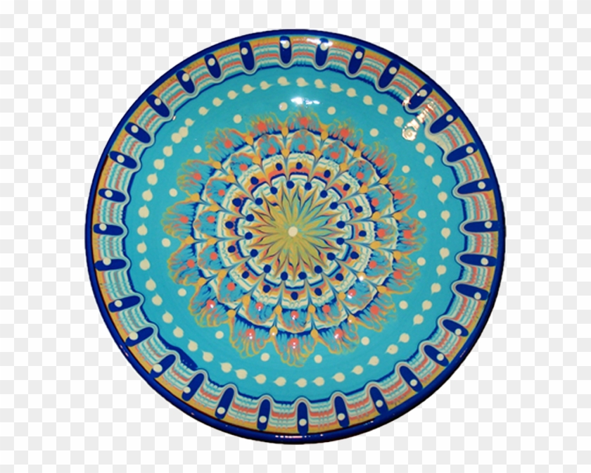 11" Baby Blue Pottery Plate - Bulgarian Pottery Clipart