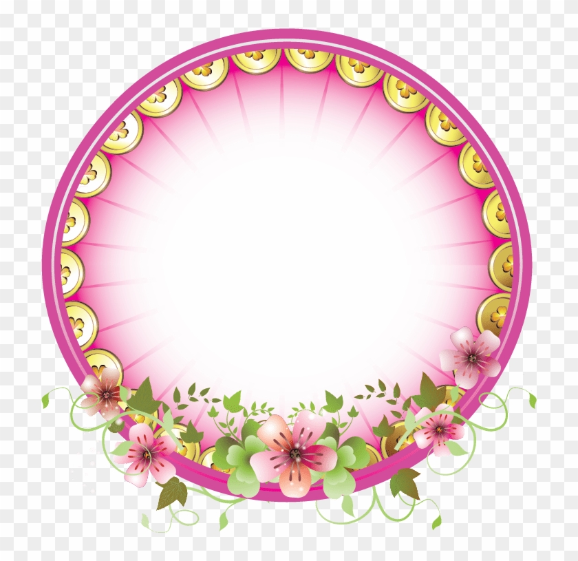 Design Free Logo Fl Round Frame Template - Circle Clipart #738689