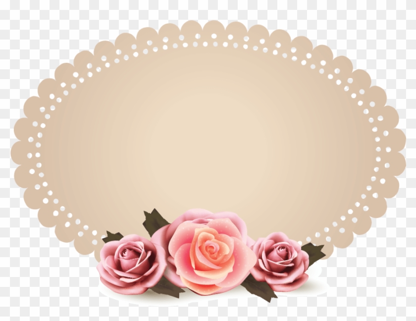 Design Free Logo Vintage Roses Frame Template - Vintage Frame Blue Png Clipart