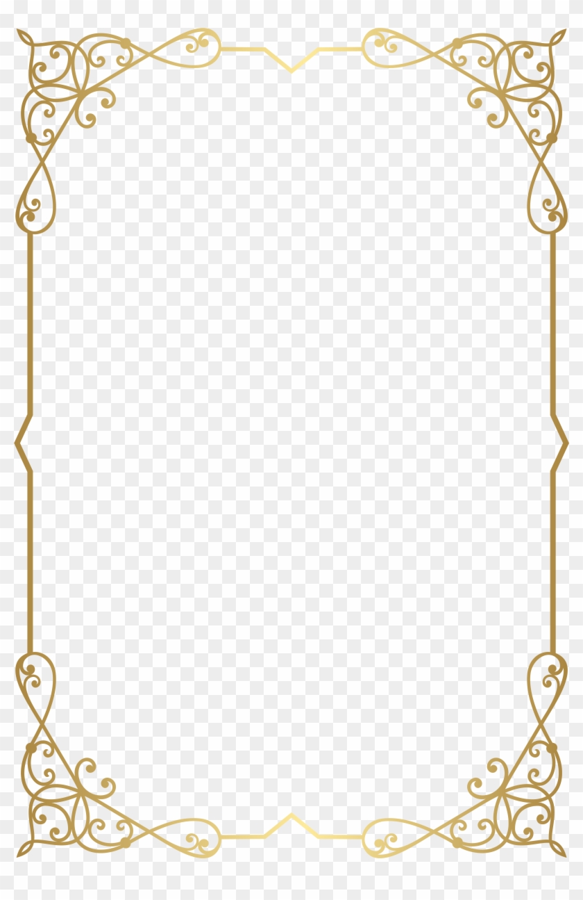 Decorative Frame Border Png Clip Art Image - Gold Floral Frame Png Transparent Png #740129