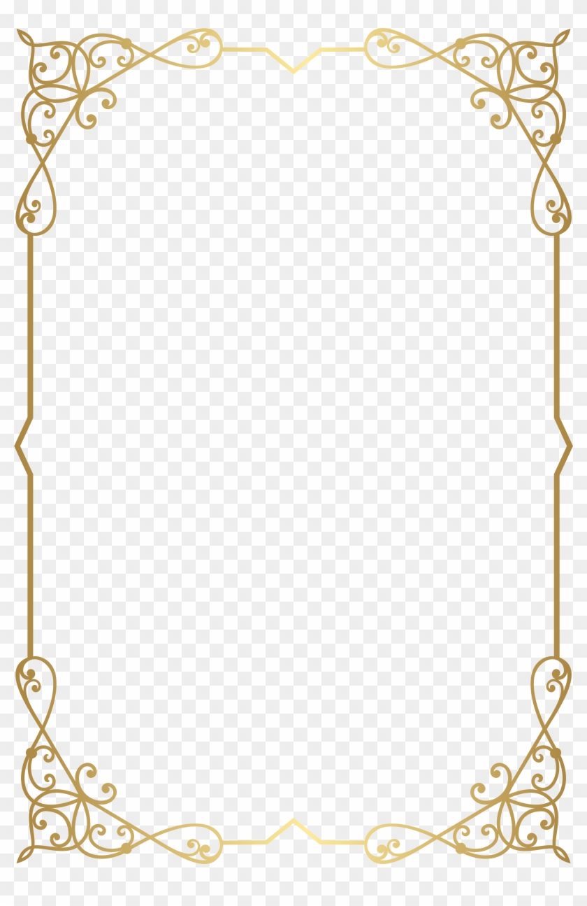 Decorative Frame Border Png Clip Art Image - Gold Floral Frame Png Transparent Png