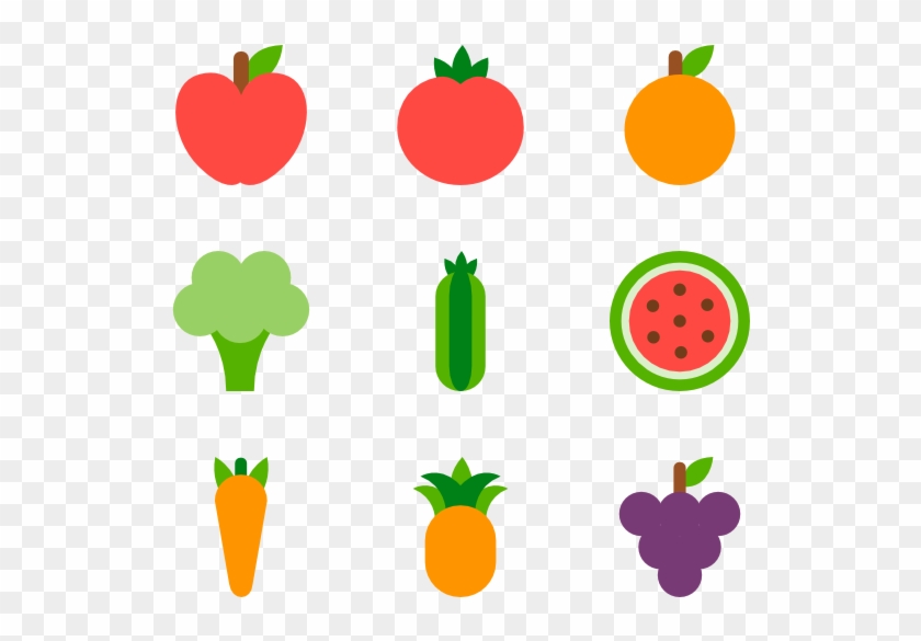 Fruits And Vegetables - Fruits Icons Clipart #740759
