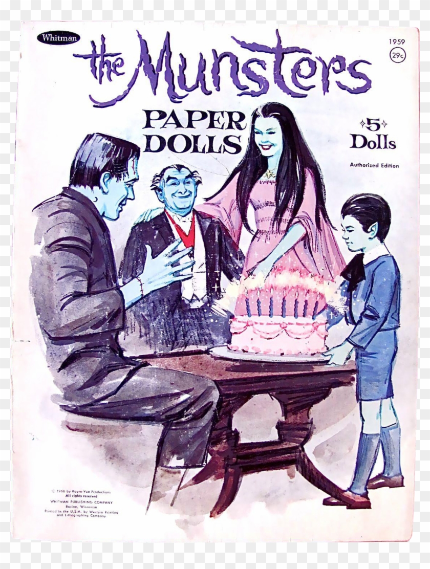 The Munsters Paper Dolls Whitman Vintage 1966 Cut Set - Imagenes Para Dibujar De La Familia Monster Clipart #741925