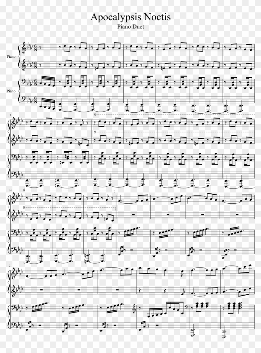 Apocalypsis Noctis Sheet Music 1 Of 4 Pages - Sheet Music Clipart