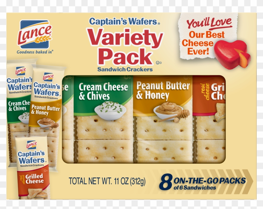 Lance Captain's Wafers Cream Cheese & Chives, Peanut Clipart #743307