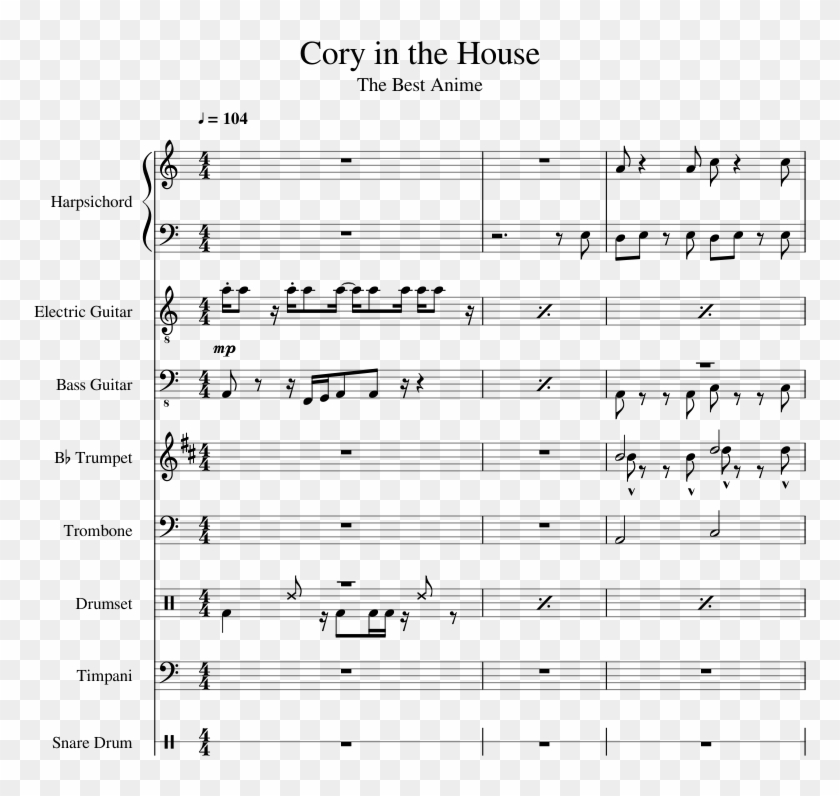Cory In The House Sheet Music 1 Of 8 Pages - Doki Doki Literature Club Your Reality Sheet Music Clipart