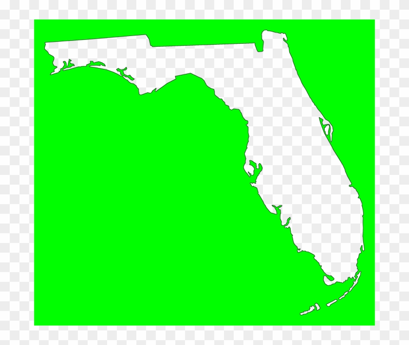 A Plain Frame Map Of Florida - Florida Outline Blue Clipart #744071