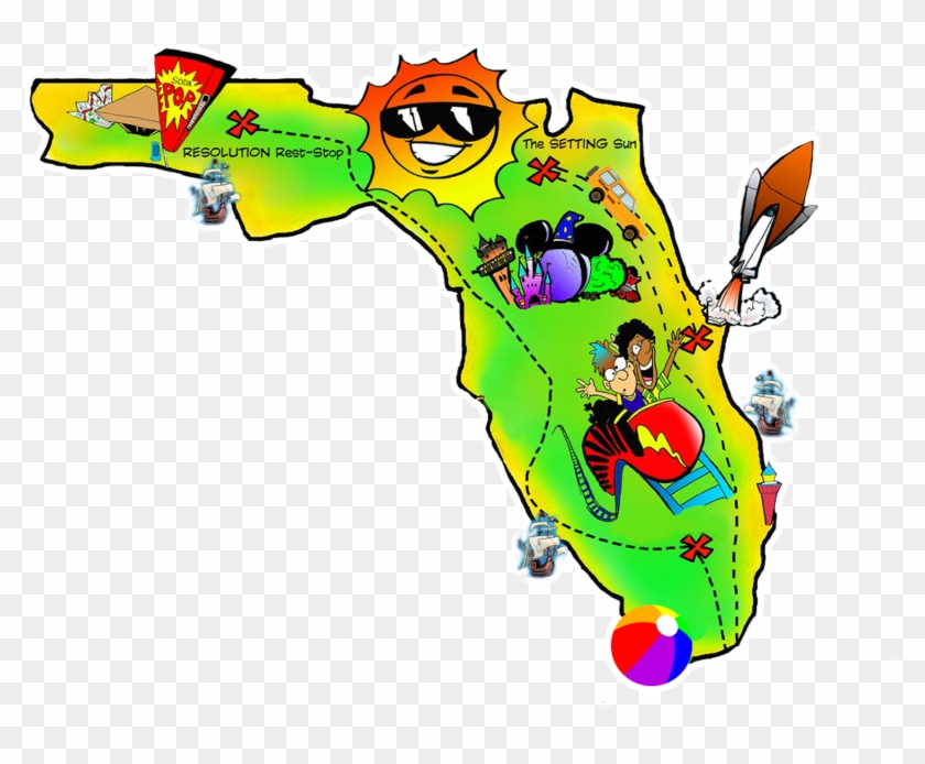 2500 X 1617 5 - Map Of Florida Clipart - Png Download #744330