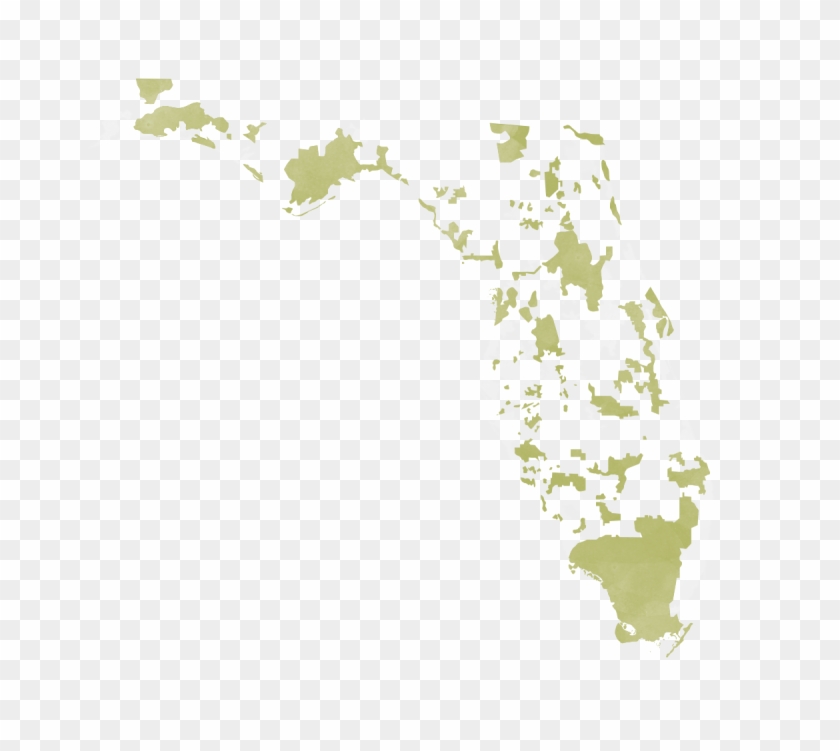 Florida Map Displaying Current Conservation Areas - Atlas Clipart #744604