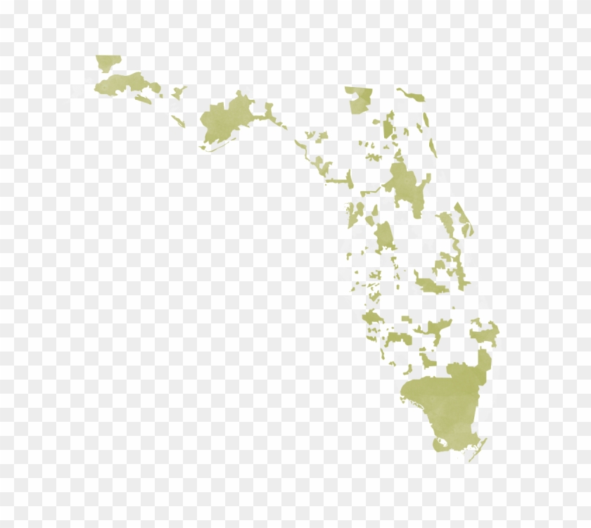 Florida Map Displaying Current Conservation Areas - Atlas Clipart