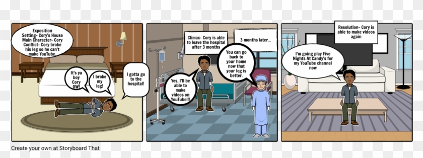 Language Arts- Cory Broke His Leg - Comics Clipart