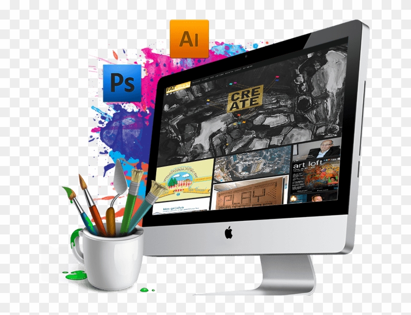 Creative Web Design Png - Graphic Design Computer Png Clipart #744720