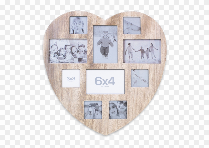 Shabby Chic Heart Photo Collage Frame - Hardwood Clipart #745452